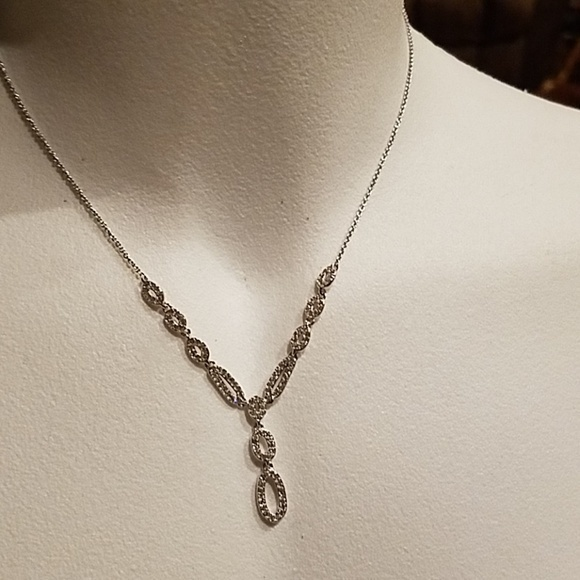 Nadri Pave crystal silver-tone Y Necklace NWT $75‎ - Picture 1 of 4